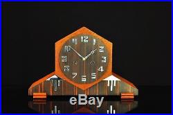 Superb 1930`Art Deco Junghans Amsterdamse School Mantel Clock, Palisander