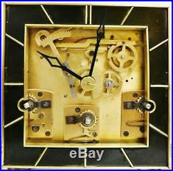 Superb Antique Ebonised & Brass Art Deco 3 Train Musical 5 Glass Bracket Clock