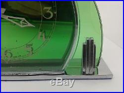 Superb Green Faced Genalex 1930's Art Deco Electric Mantle Clock