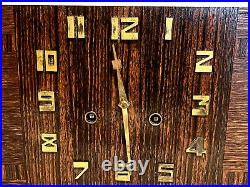Superb HAC Mahogany Art Deco Striking Mantel Clock Fully Working