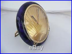 Superb Original Boxed Cartier Art Deco 1984 Lapis Table Clock In Fwo & Papers