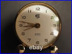 Swiss Herz Art Deco Alarm Clock 8 Days with Case