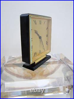 Swiss-Made C D Peacock 8-Day Bronze and Enamel Desk Alarm Clock