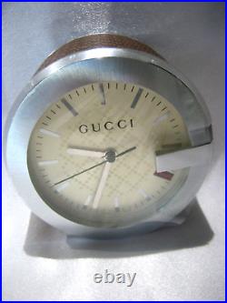 Swiss Made Designer Gucci Leather 210 Desk Table TImepiece Clock