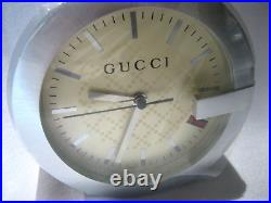 Swiss Made Designer Gucci Leather 210 Desk Table TImepiece Clock