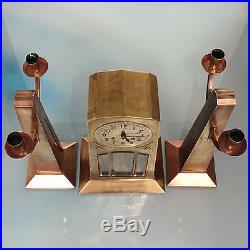 THE MOST BEAUTIFUL SET EVER French TOP Clock Art Deco Antique Shelf/Mantle Chime