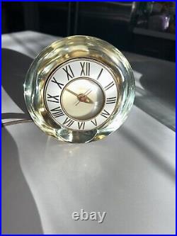 Telechron 3H159 The Suave Mercury Glass Roman Numeral Desk Clock Works