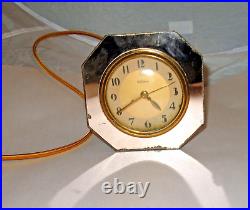 Telechron #3f65 Clock Gold & Rose-color Mirror Glass Works Vintage