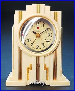 Telechron #700 Art Deco Electrolarm Illuminated Electric Alarm Clock-Restored
