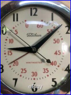 Telechron Art Deco Retro Vintage Electric Wall Clock 2H17 Collectible Antique