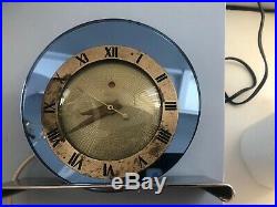 Telechron Blue Mirrored Chrome Art Deco Electric Clock 1930's