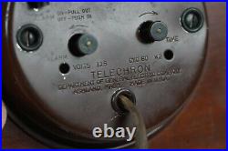 Telechron Electric Art Deco Desk Mantle Clock Waffle Dial Red Seconds 7HB141M