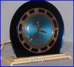 Telechron Electric Clock Model 4F71 Blue Art Deco Mirror