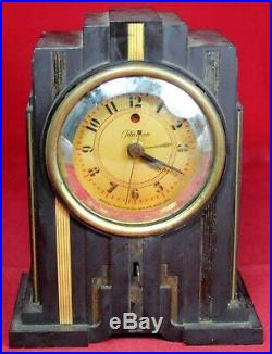 Telechron Skyscraper Bakelite Art Deco Alarm Clock Vintage Parts/Repair