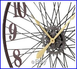 The Barrel Shack -The Victor Handmade Large Wall Clock from Bicycle Wheel-NEW