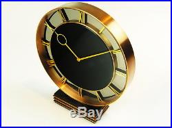 The! Heinrich Moeller Glass Art Deco Desk Clock Kienzle Brass