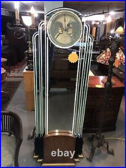 This Auction Is For A Working Vintage Ridgeway Neon Art Deco Grandfather Clock