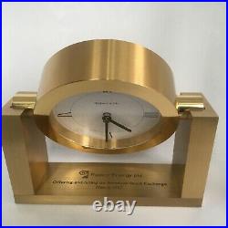 Tiffany Brass Swivel Desk Presentation Clock American Stock Exchange Ramco Oil