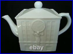 Tiffany & Co. Art Deco 550 Broadway Building Atlas Clock White Porcelain Teapot