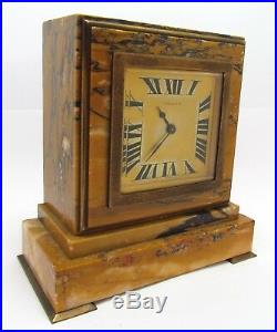 Tiffany & Co CH, Hour Antique Art Deco French Marble Brass Mantle Desk Top Clock