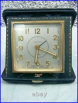 Tiffany Co Clock Travel Art Deco Leather Case