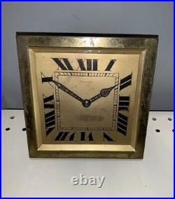 Tiffany & Co Hour Antique Art Deco French Brass Mantle Desk Top Clock Works