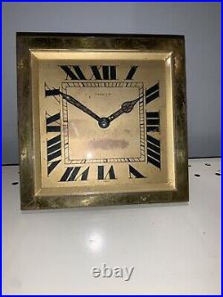 Tiffany & Co Hour Antique Art Deco French Brass Mantle Desk Top Clock Works