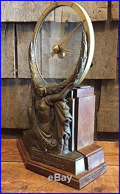 Ultra RARE 1956 Sylvania TV Award Art Deco Figural Mystery Jefferson Clock LOOK