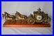 United Corp Gold 4 Horse Drawn Royal Carriage Mantel Clock SC413 Vintage