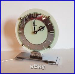 V. Fine rare/scarce vintage Ferranti Art Deco machine age electric clock chrome