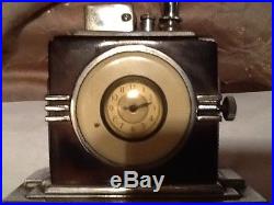 Very Rare Antique Art Deco Ronson Table Lighter With Clock Must See No Reserve