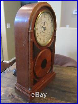 VICTOR CLOCK ANTIQUE ART DECO RARE Style Inlaid Wood Vintage WORKS! RCA VICTOR