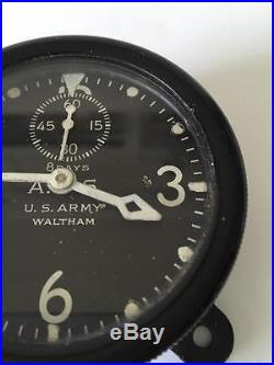 VINTAGE 1930's ART DECO WWII XA TYPE 37 WALTHAM 8 DAYS U. S. ARMY AIRCRAFT CLOCK