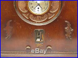 Vintage Art Deco Radiochron Cathedral Tube Radio With Hammond Electric Clock
