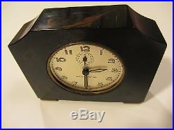 Vintage Art Deco Seth Thomas Catalin Bakelite Alarm Shelf Clock