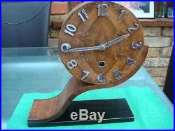 Vintage Art Deco Wood Clock For Restoration