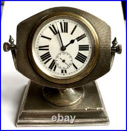 VINTAGE DENNISON ART DECO Solid Silver DESK CASED CLOCK 1930 Swiss movement runs