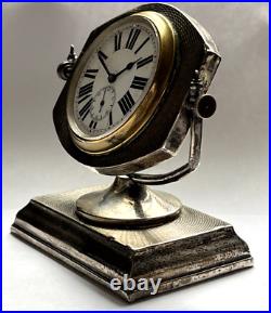 VINTAGE DENNISON ART DECO Solid Silver DESK CASED CLOCK 1930 Swiss movement runs