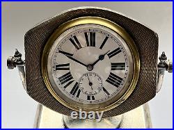 VINTAGE DENNISON ART DECO Solid Silver DESK CASED CLOCK 1930 Swiss movement runs