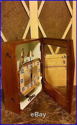 Vintage Odo French Art Deco Automation Mantlewall Clock Man With Hammer Nice