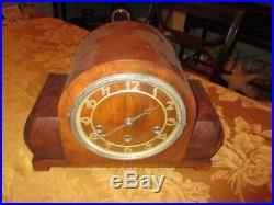 VINTAGE TRULY ART DECO FOREIGN German 8-Day Oak Mantel Clock WithWesminster Chimes