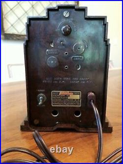 VINTAGE Telechron Art Deco Bakelite SKYSCRAPER Alarm Clock (Working)