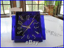 Vintage Waltham Cobalt Blue Art Deco Electric Clock