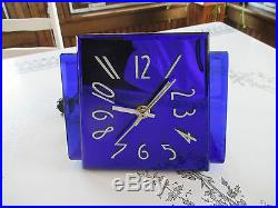 Vintage Waltham Cobalt Blue Art Deco Electric Clock
