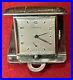 VINTAGE ca 1925 JUVENIA SWISS MADE Metal and Leather 1 1/2 Travel Clock Pop Up