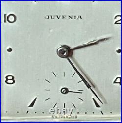 VINTAGE ca 1925 JUVENIA SWISS MADE Metal and Leather 1 1/2 Travel Clock Pop Up