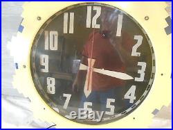 Vintagerare 1930's Art Deco Cleveland Aztec Neon Clock. Needs Tubes