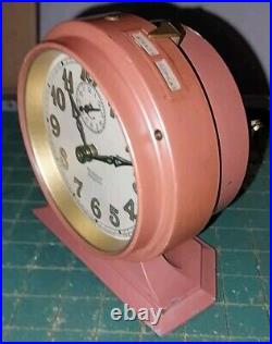 VTG'30s Art Deco WESTCLOX Pink Baby Ben Wind-up Alarm Clock Working Perfectly