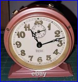 VTG'30s Art Deco WESTCLOX Pink Baby Ben Wind-up Alarm Clock Working Perfectly