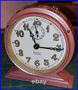 VTG'30s Art Deco WESTCLOX Pink Baby Ben Wind-up Alarm Clock Working Perfectly